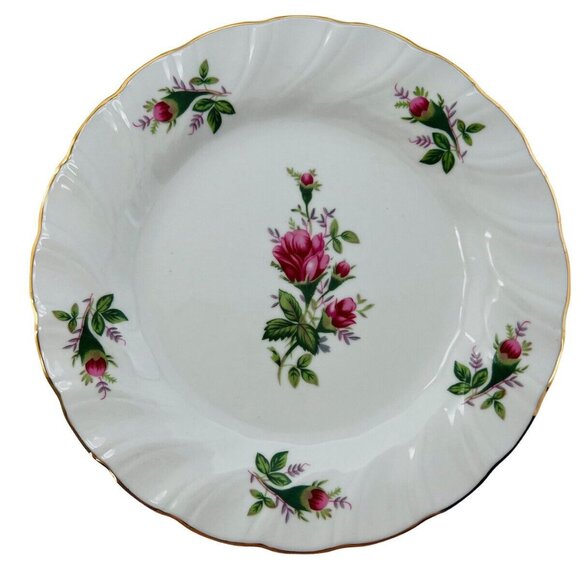 6 Vintage Truly Tasteful Floral Dessert Bread Plates Pink Roses Gold Trim 7.5" - Picture 12 of 15